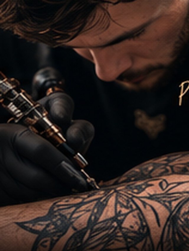 Illustratief conceptbeeld: tattooapparaat tijdens het tatoeëren